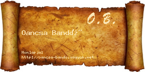 Oancsa Bandó névjegykártya